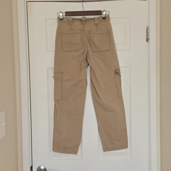 Kensie Jeans The Ella High Rise Straight Khaki Utility Cargo Pants Size 2 / 26 - Picture 2 of 14